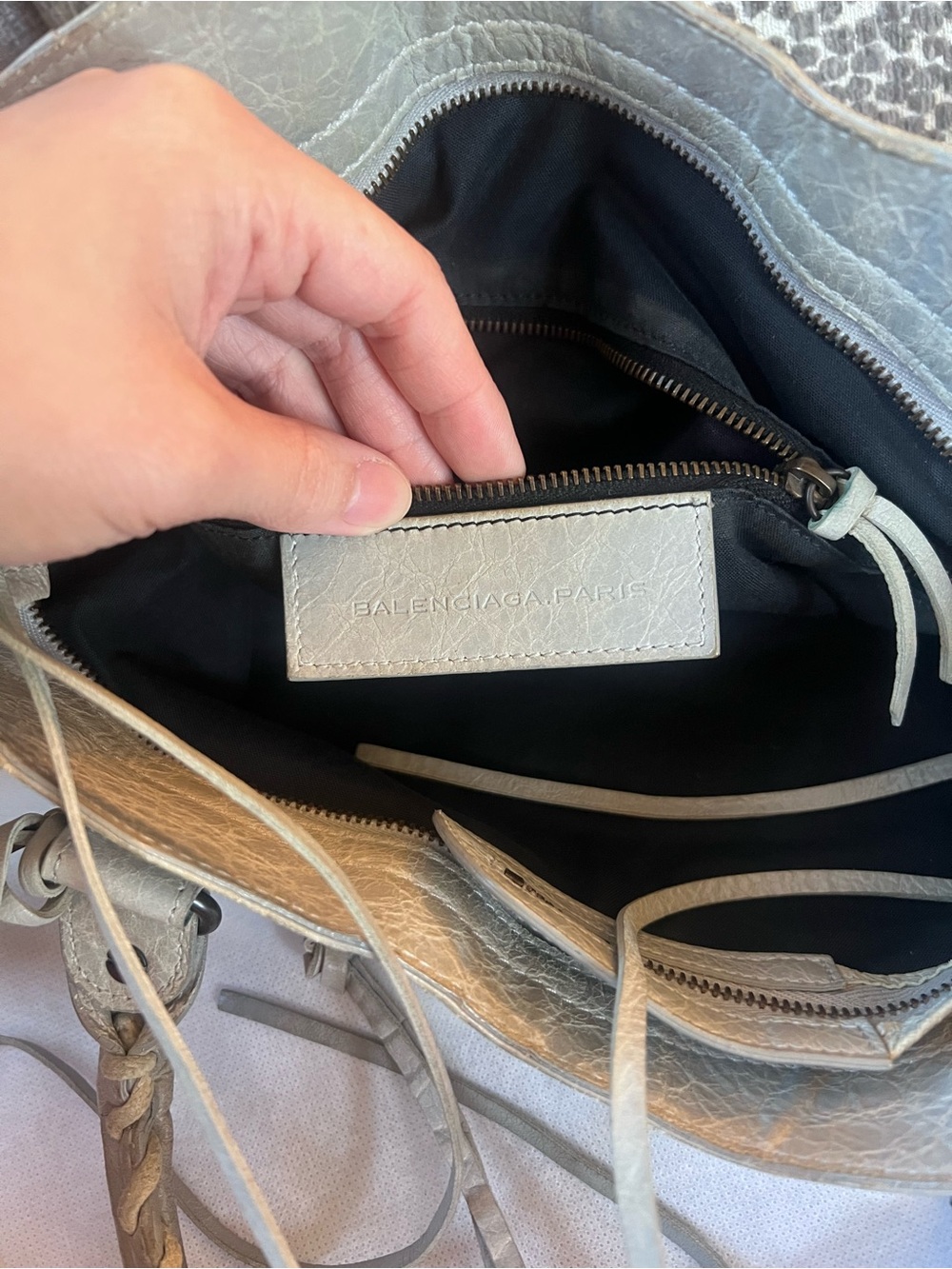 Balenciaga Vintage Le City Velo Light Grey Leather Satchel Shoulder Bag - Picture 13 of 13
